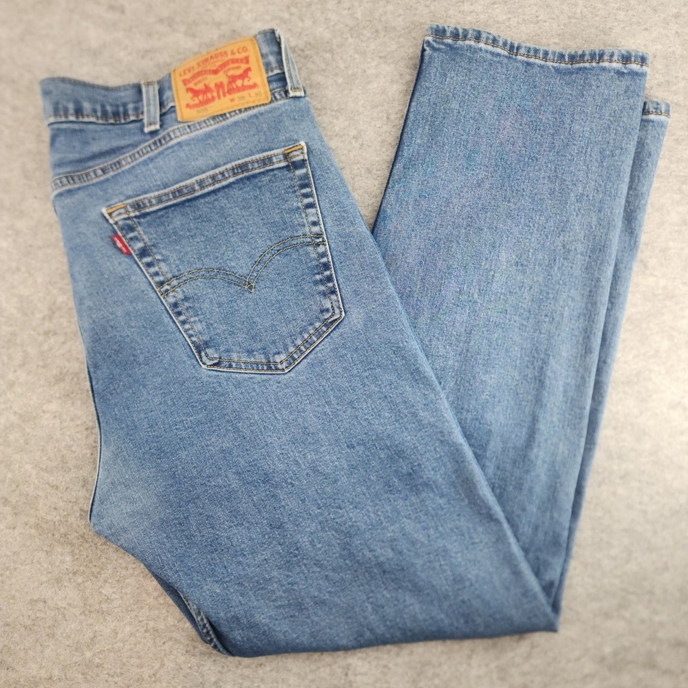Levi's Size 38x30 | 505 Mens Blue Straight Leg Regular Fit Denim Jeans *FLAW*
